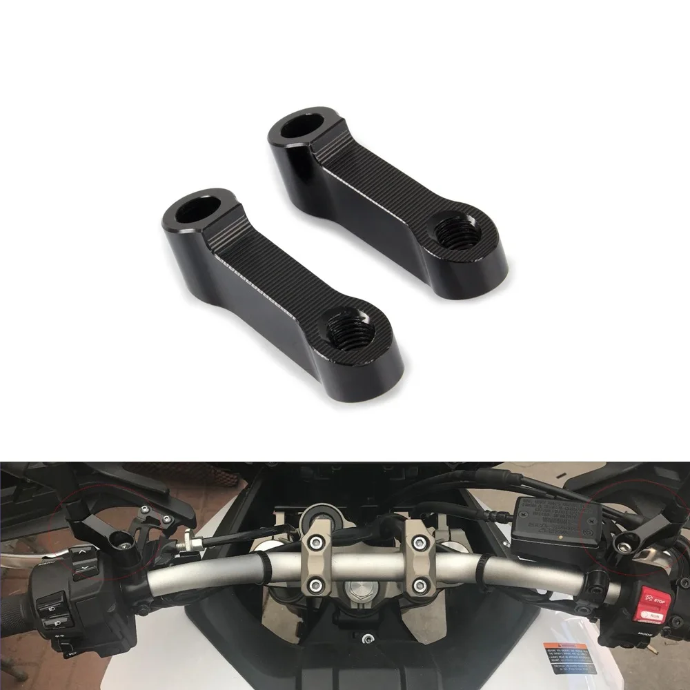 CNC Motorcycle Supplies Rear View Base Handlebar Mount Riser Mirror Extender Adapter