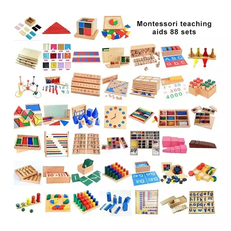 TOP Kids Learning Wooden Montessori Educational Teaching Aids Learning Materials Set Metal Insets Montessori Toys