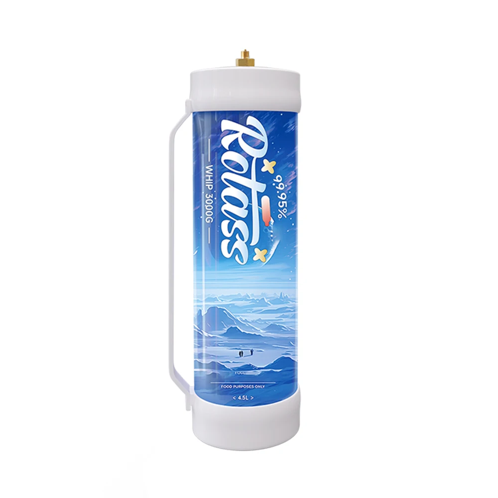 Rotass wholesale whipping cream gas cylinder 4.5L 3000g whipped cream charger
