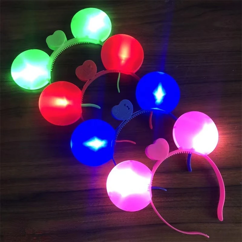LED Radiant Devil Horn Headband Halloween Event Party Headlight Neon Evening Light