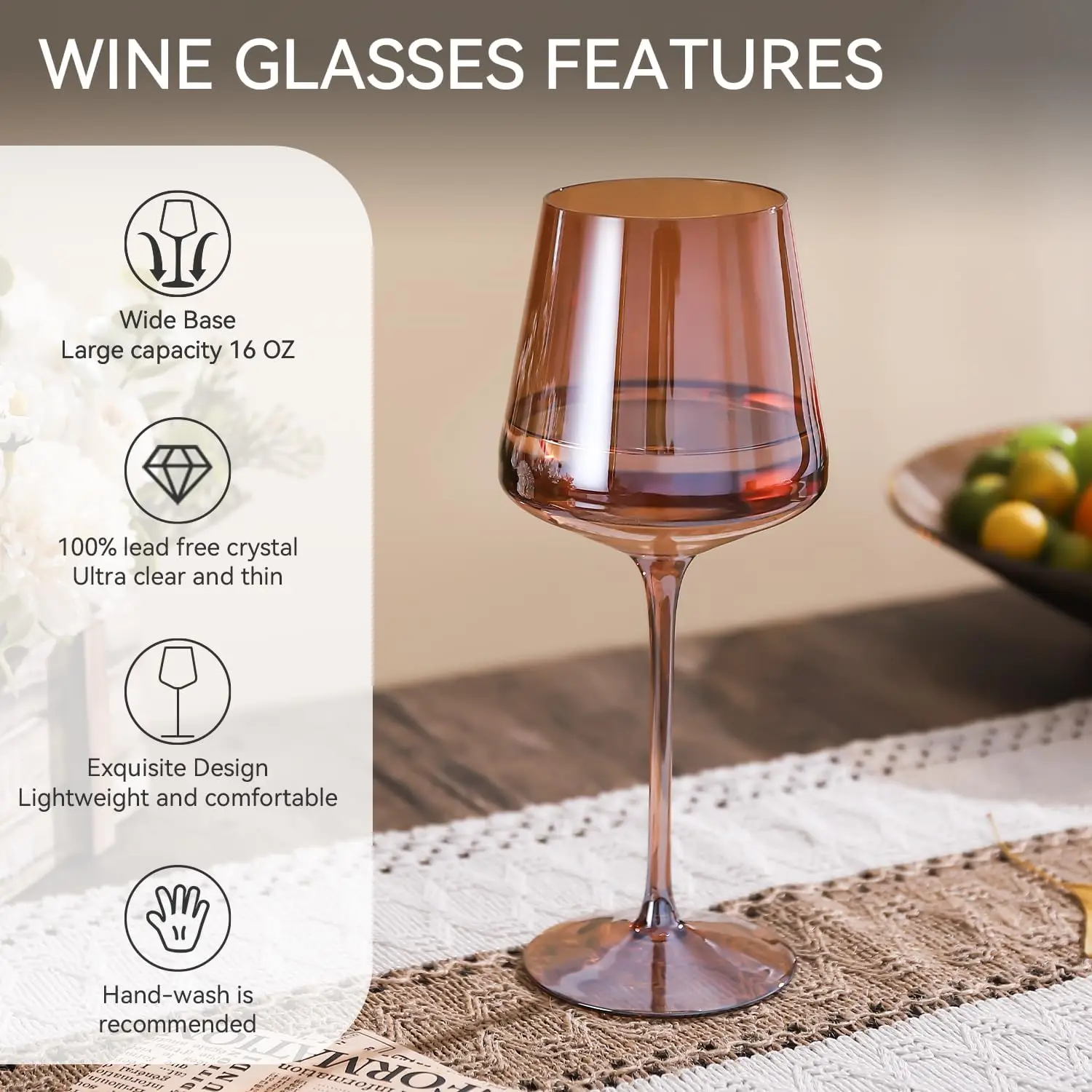 Wholesale Private Colored Wine Glasses long stems16oz Crystal Glasses Unique wine lovers Hand Blown Colorful Wine