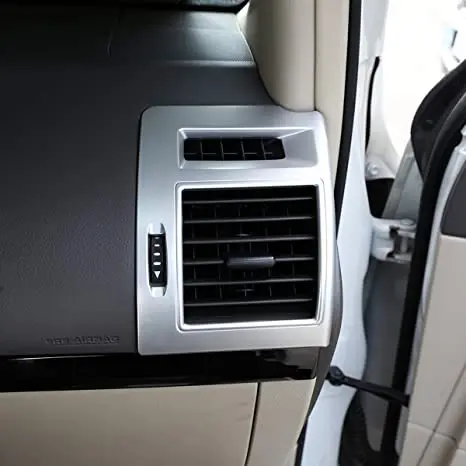 ABS Chrome Car Side Air Conditioning Vent Frame Trim 2Pcs for Toyota Land Cruiser Prado FJ150 150 2010-2019 Accessories (Silver)