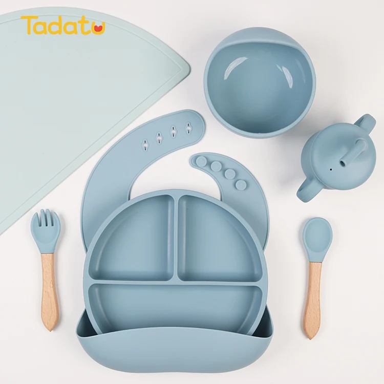 Wholesale Bpa Free Kids Led Weaning Silicone Travel Baby Bowls Feeding Set Suction