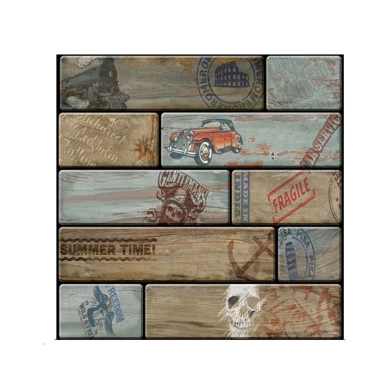 Wallpapers bedroom vinyl wall paper sticker suppliers self adhesive 3d tiles pvc 3d wallpaper