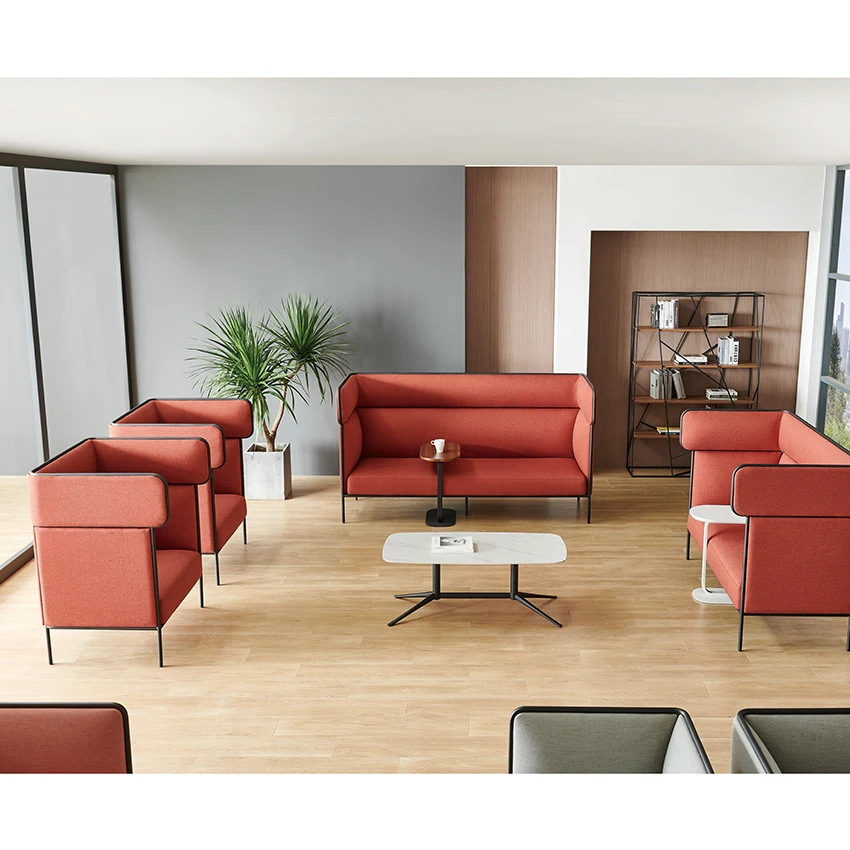 Modern Frank designs design leather loveseat Hotel Lobby public area Lounge Furniture Modular Sofa Set