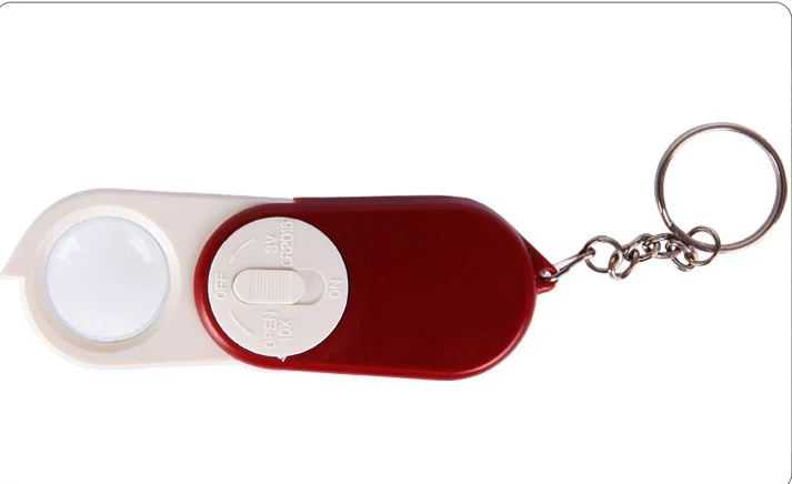 10X 22MM LED Keychain Folding Magnifying Glass