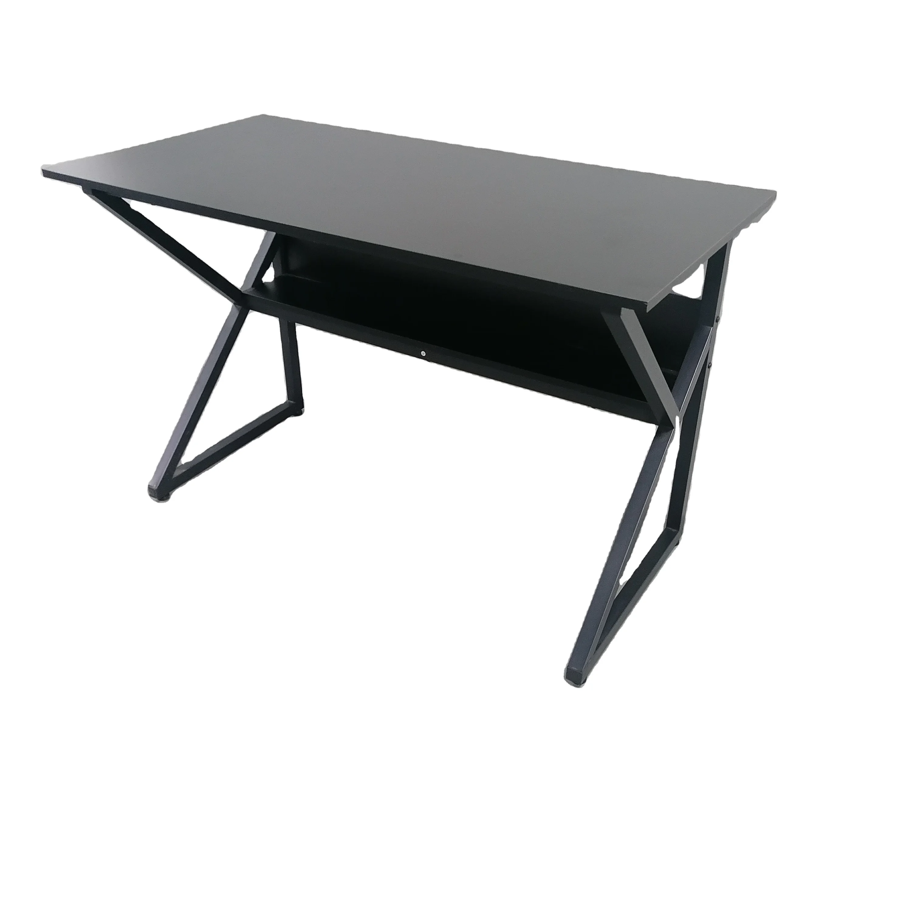 Modern Style Home Office Black Desktop Student Table Single Steel and Wooden Computer Desk