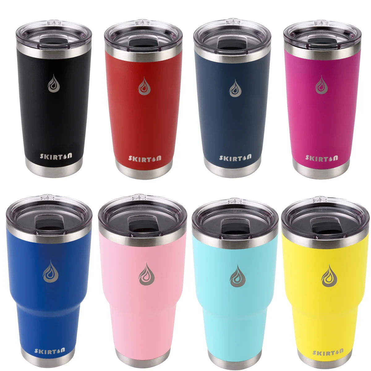 20oz 20 oz 30oz 30 oz ounce powder coated custom stainless steel vacuum double wall tumbler with magnetic lid vasos