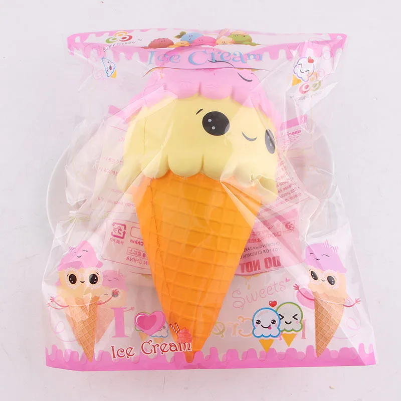 Hot Seller Jumbo Kawaii Slow Rising Scented Ice Cream Cone Squishy Collecting Toys, Anti Stress ball
