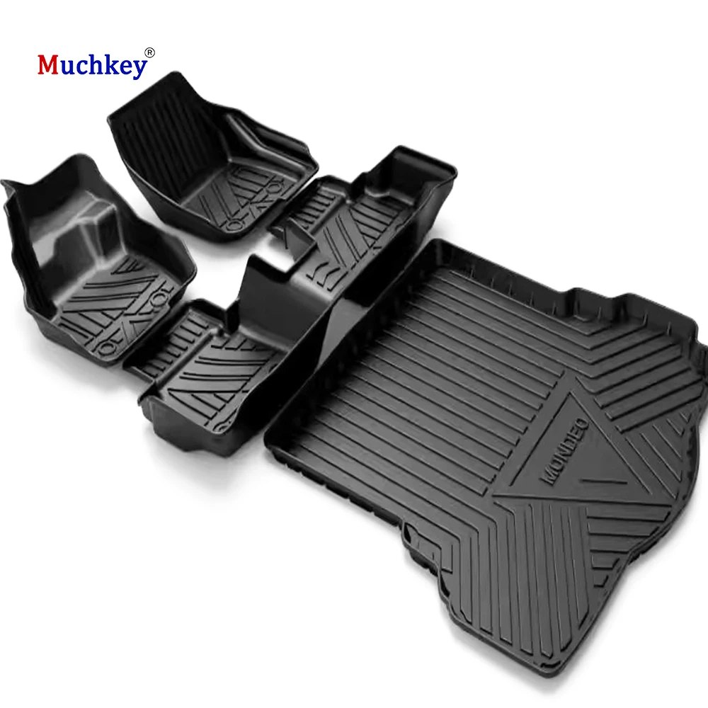 Muchkey Custom 4 Pieces Rubber Car Mat 3D TPE Car Carpet Foot Floor Mats For Ford Ranger Focus Fusion Escape Bronco