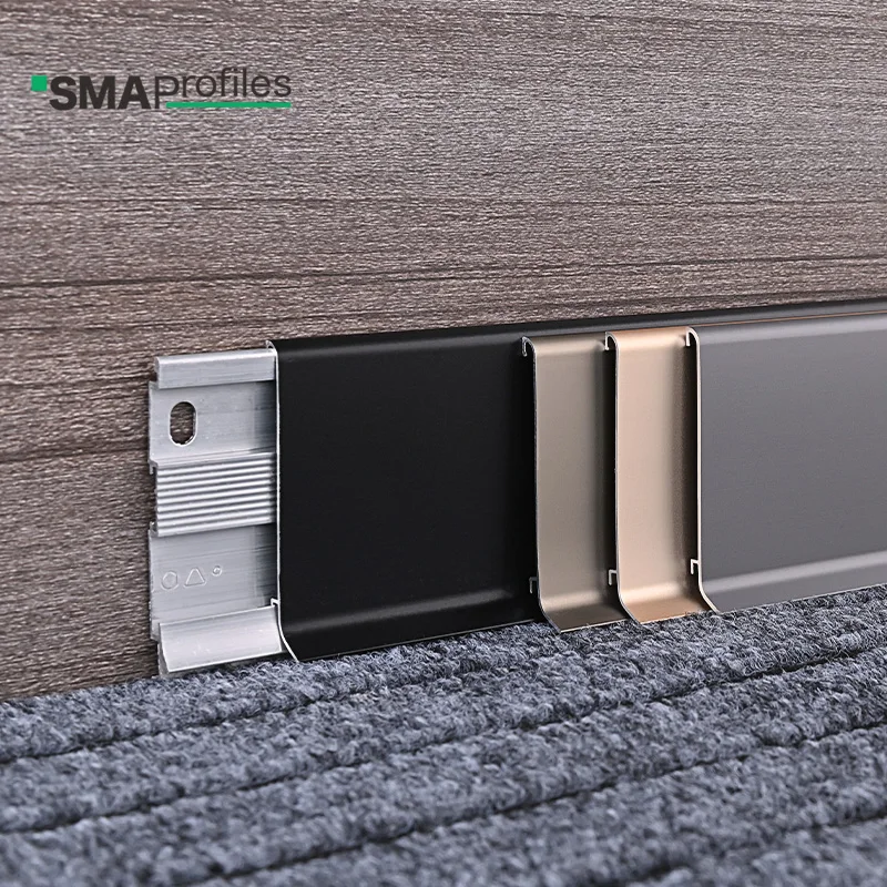 SMAProfiles Foshan Manufacturer Aluminum Kitchen Skirting Baseboard Skirting Board Metal Aluminum Skirting Board
