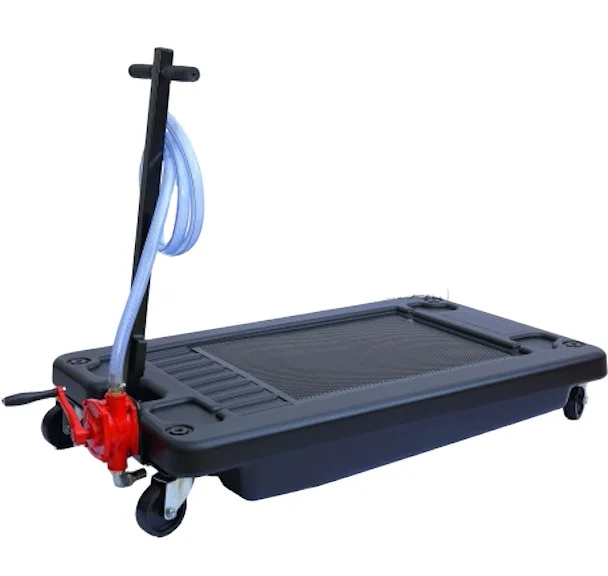 17 Gallon Low-Profile Oil Drain, Plastic oil drain tank.