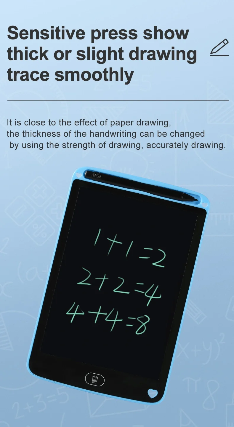 Paperless LCD Drawing Pad 8.5 Inch Electronic Kids Writing Graphic Tablet with Stylus and Loose Leaf Feature