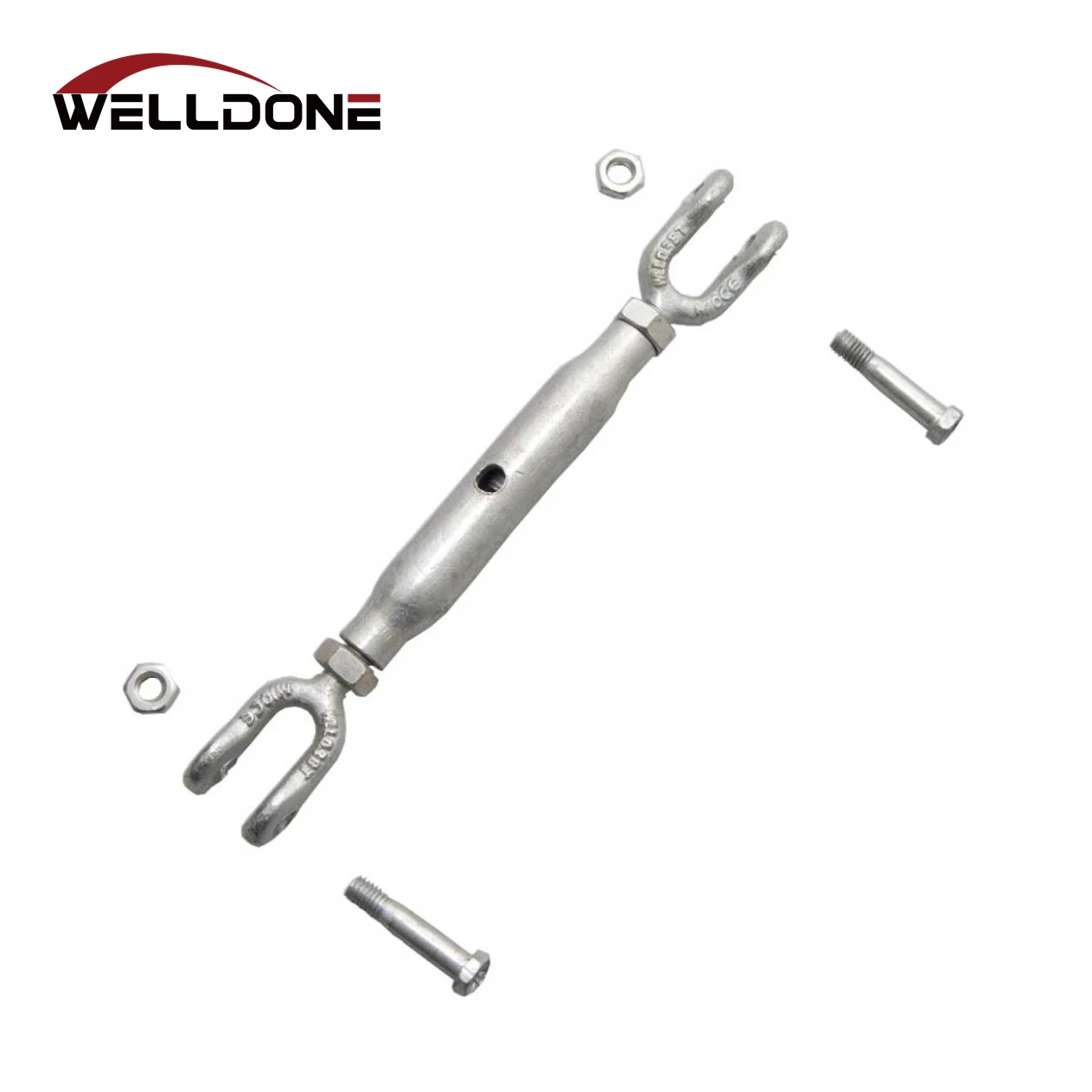 Din1478 Galvanized Hook Eye Jaw Plate Closed Pipe Body Turnbuckle for wire rope