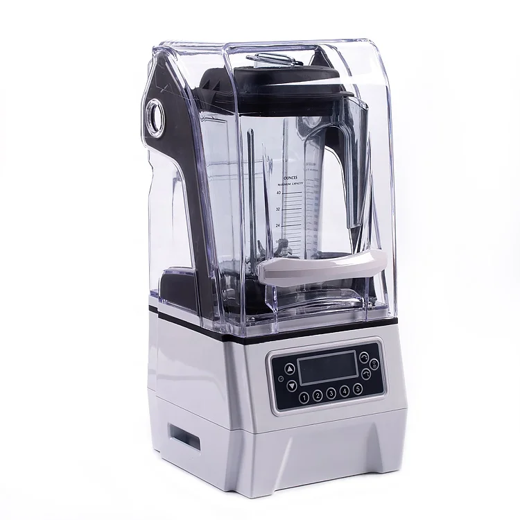 Stainless Steel Blade Silent Commercial Sound Proof Cover Blender 220V 1500W Blender