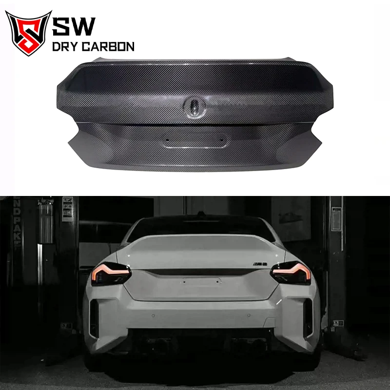 For BMW G87 M2 Coupe Dry Carbon Fiber CSL Style Rear Trunk Lid Spoiler Trunk Cover Auto Parts