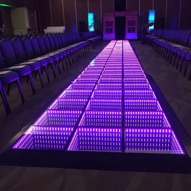 2024 entertainment  Custom Wireless DJ Disco Portable 3D mirror LED Dan Floor for event