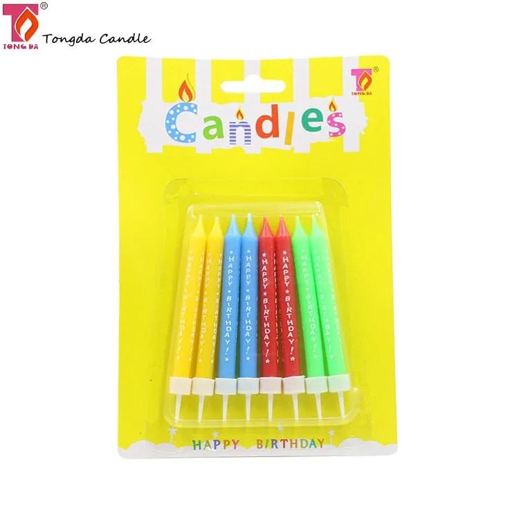 Long Thin Cake Birthday Candles with Holders for Birthday Cakes