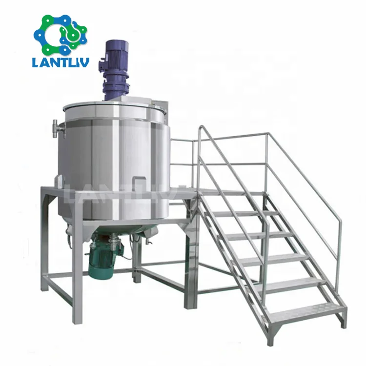 China Cosmetics Blender Liquid Mixer 1000L Steam Heating Mixing Reactor Tank with Agitator for Making Shampoo Bar Handmade Soap