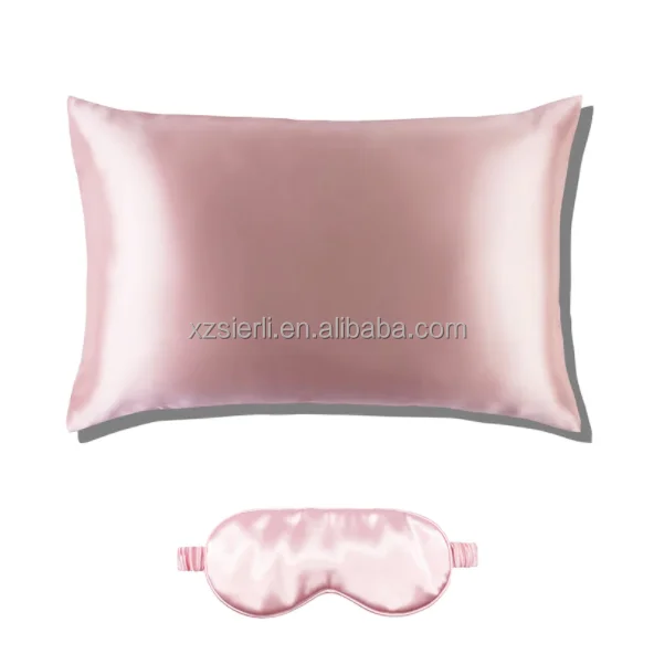 High Quality Silk Pillow Case Gift Set Wine Red Pattern