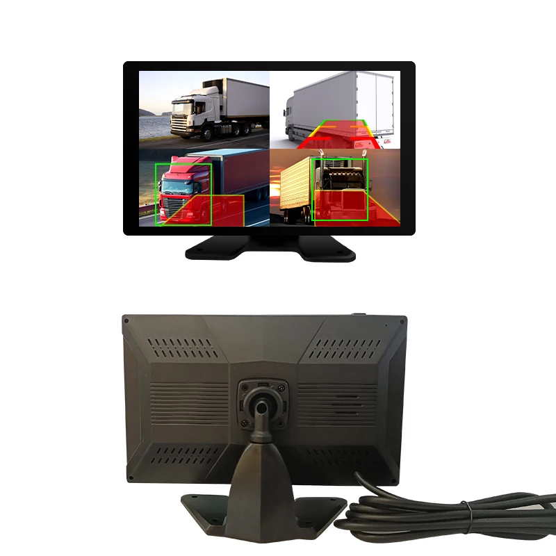 10.1 Inch 4 Channel LCD Touch Display Screen Truck BSD Blind Area Camera Monitor System AI 720P 360 Degree Driving Recorder Bus