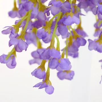 Artificial Wisteria Vine Ratta Wisteria Hanging Garland Silk Long Hanging Bush Flowers String Home Party Wedding Decor