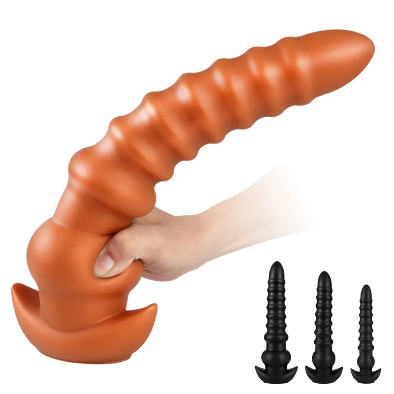 Free Custom Box - Liquid Silicone Big Dildo Beads Anal Butt Plug Man Prostate Massage Anus Dilator Vagina Masturbation Toys