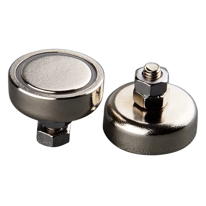Strong Neodymium Magnetic Materials D20mm Pot Magnet Male Thread Stud M4/5/6 Customize pull-force