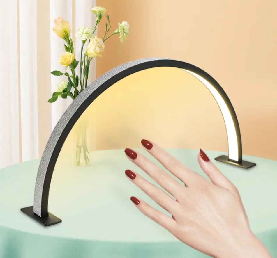 Factory Direct Sale Half moon shape Diamond Nail Art Led Light Gel Lamp Nail Machine Manicure Table Lamp