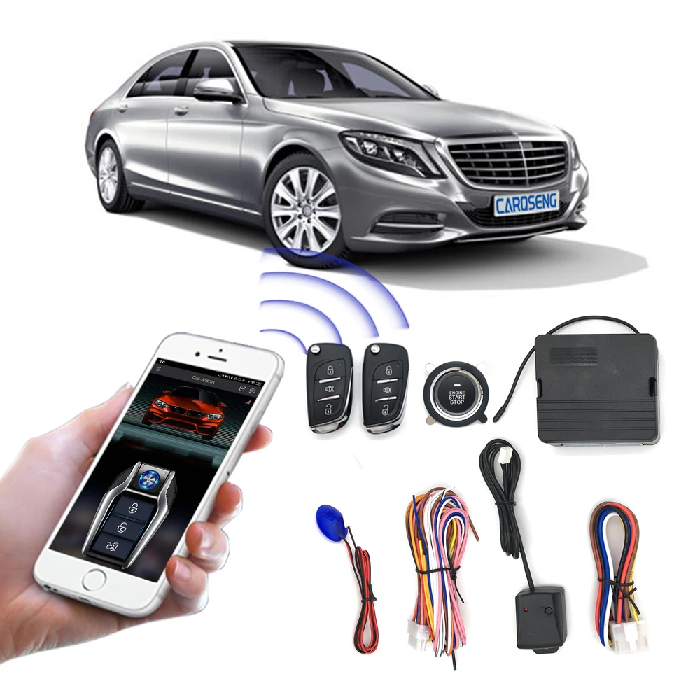 Phone App Control Car Alarms Push start button engine start stop system anti-theft alarm