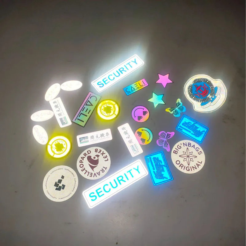 Hi viz видимая сумка шапка одежда высокочастотный утюг сшитый 3D из ПВХ полиуретан тпу светоотражающая фирменная этикетка с логотипом