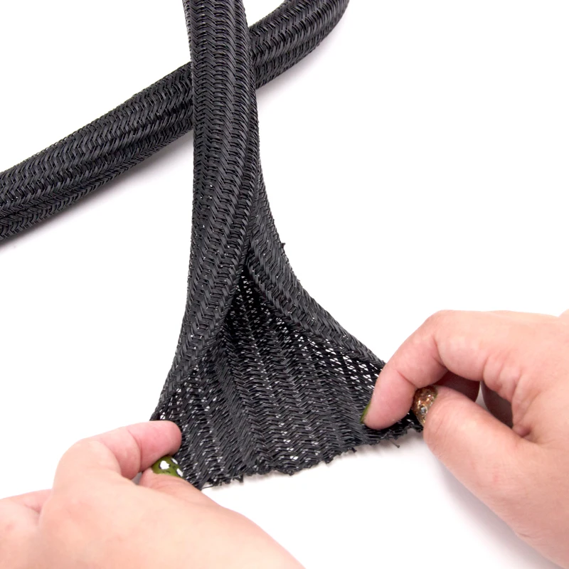  EKO 13mm PET multicolor durable braided spilt cable collector wire organizer wrap for computer TV and