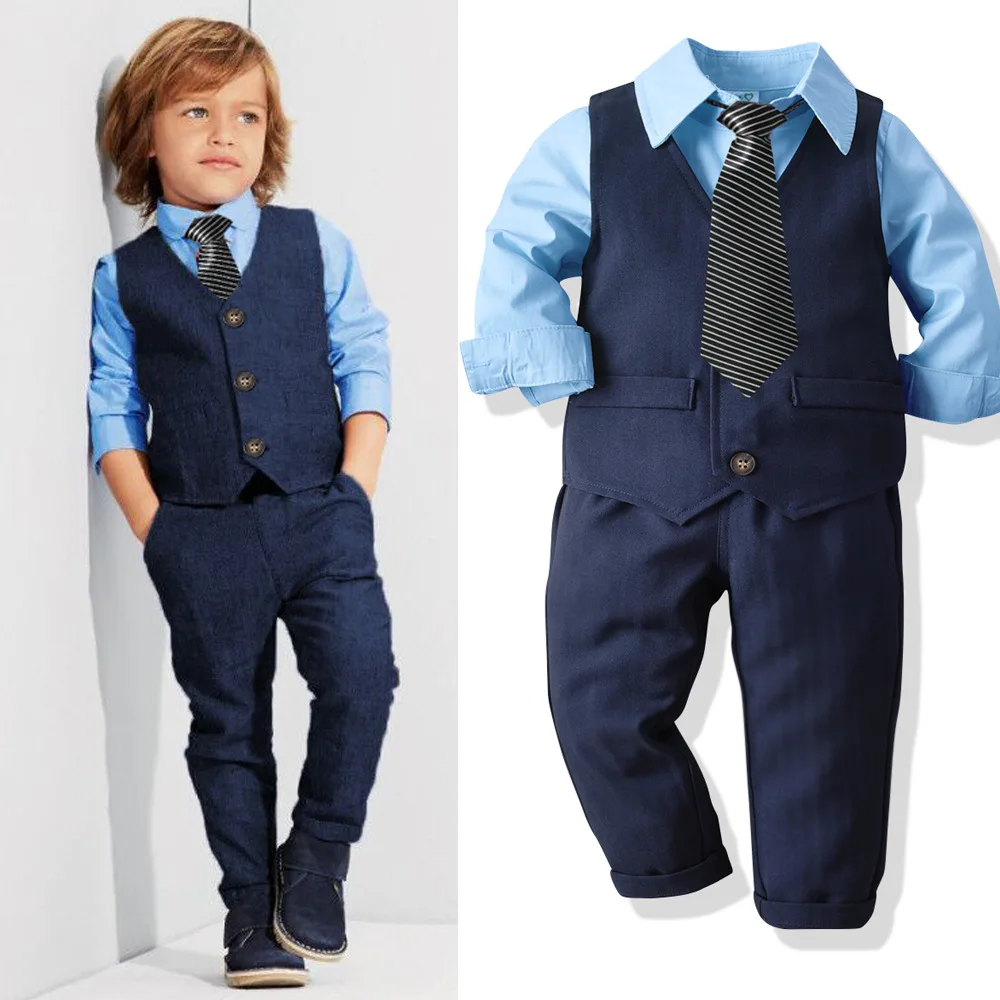 Autumn Toddler Boys Clothing Suits New Fashion Boy Clothes Gentleman Set  20A463