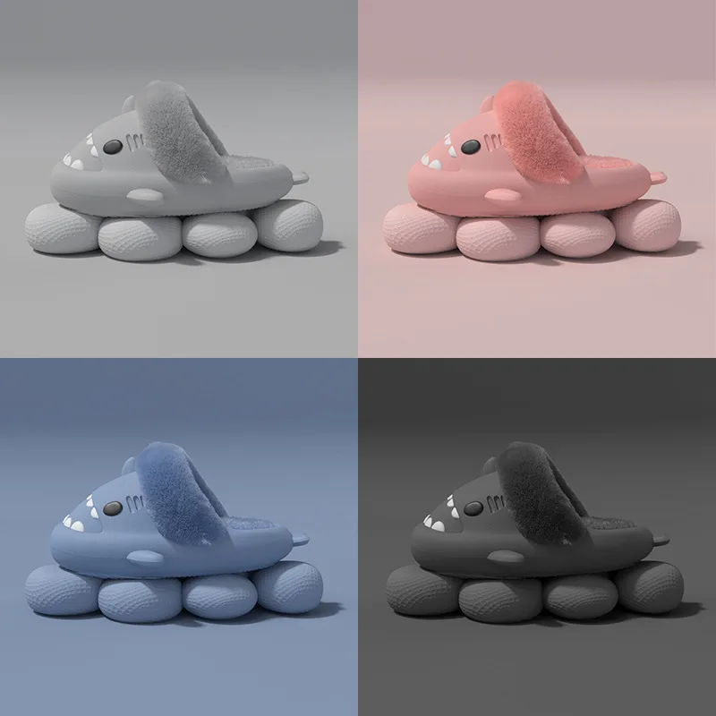 Super Comfy Fall/Winter Indoor and Outdoor Non-Slip Warm EVA Shark Slippers