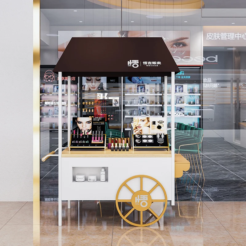 Outdoor Street Mobile Coffee Ice Cream Hand Push Food Kiosk Cart for Sale Mobile Ice Cream Cart on Street