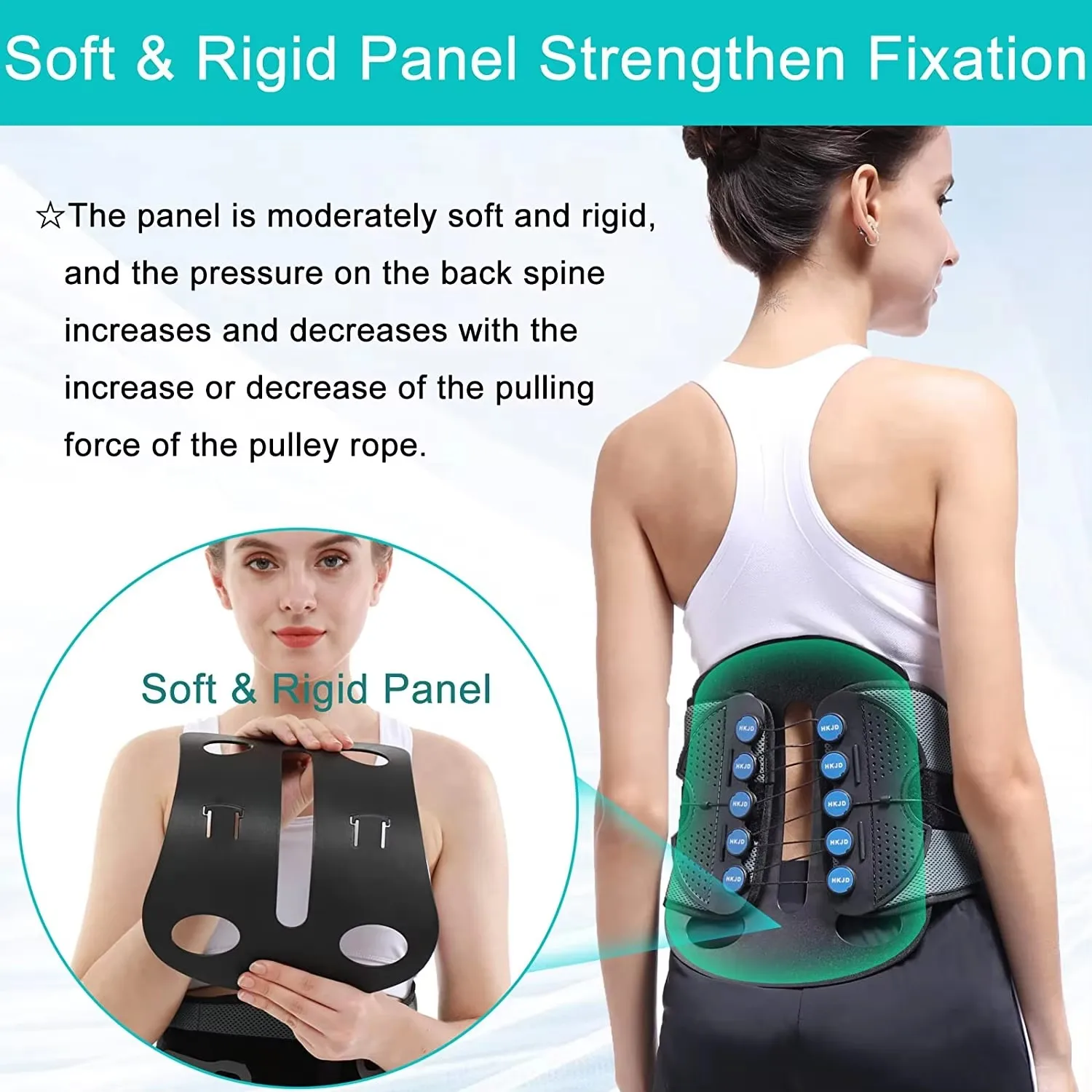 HKJD adjustable decompression waist lumbar lower back brace support medical spinal lumbar sacral traction belt for back pain
