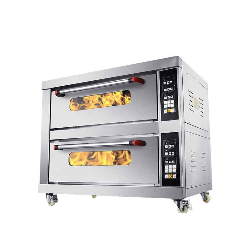 3.2квт печь Коммерческая Однослойная двухтарелка большая емкость торт хлеб пицца луна электрическая с таймером большой