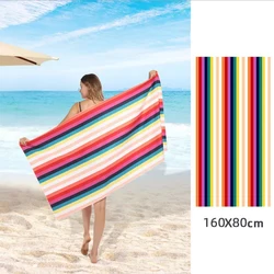 Bulk Custom sublimation stripe quick dry recycled microfiber anti sand free pool swimming beach towels with logo custom print