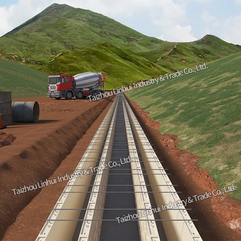 concrete wall mold fence retaining cement slab road work gutter water plastic channel drain beam canal road barrier casting form