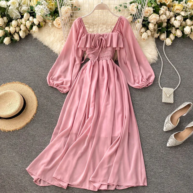 Luxury Elegant Dresses Women Summer Pleated Party Dress Lady Slim Long Sleeve Midi Dress Evening Stretch