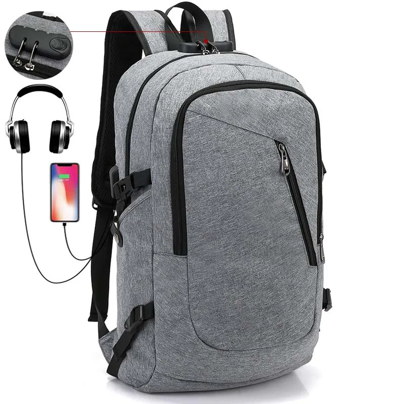 Expandable Anti Theft USB Charging Laptop Backpack For Men Business Notebook Back Pack Smart Travel Work Bag