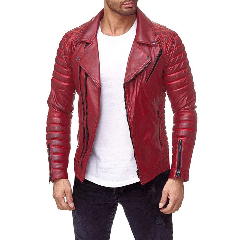 Wholesale mens leather bomber jacket chamarras leather jacket for men