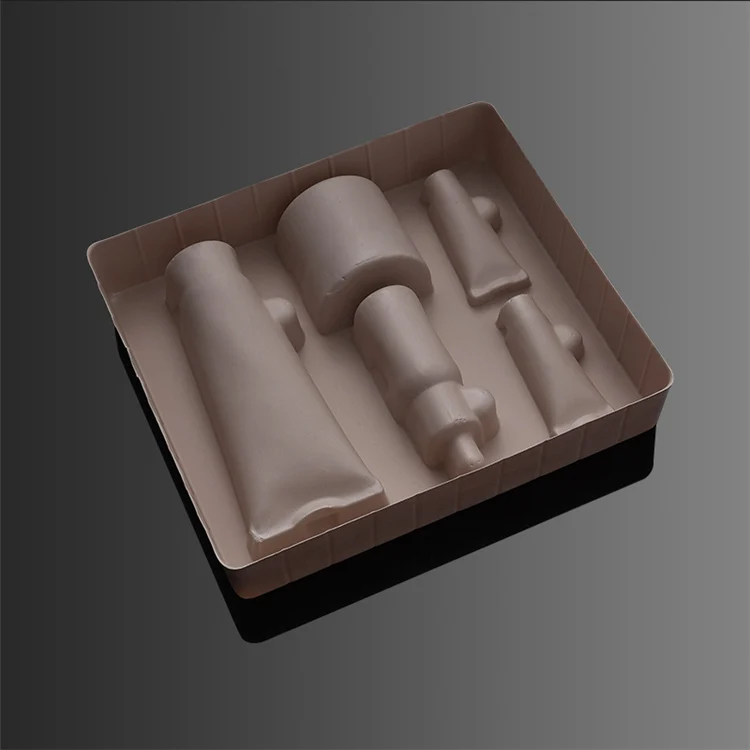 High Quality Customized Pvc Blister Inner Packaging Box Ps Flocking Lining Plastic Five-piece Cosmetic Box