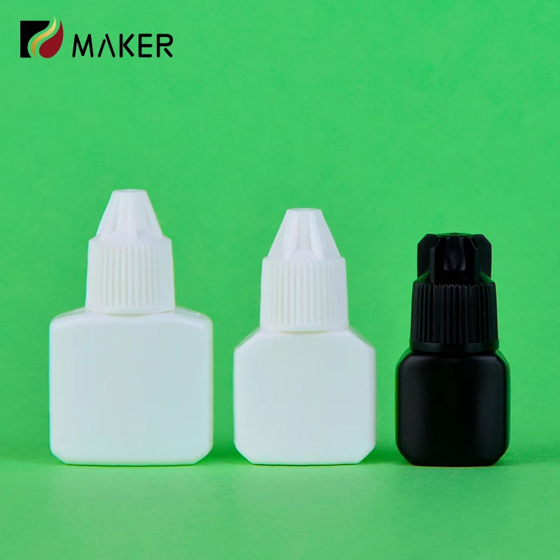 Custom Printed Logo Empty Container Leak-Proof 3ml 5ml 10ml HDPE Plastic Cosmetic Eye Lash Glue Bottle for Eyelash Extensions