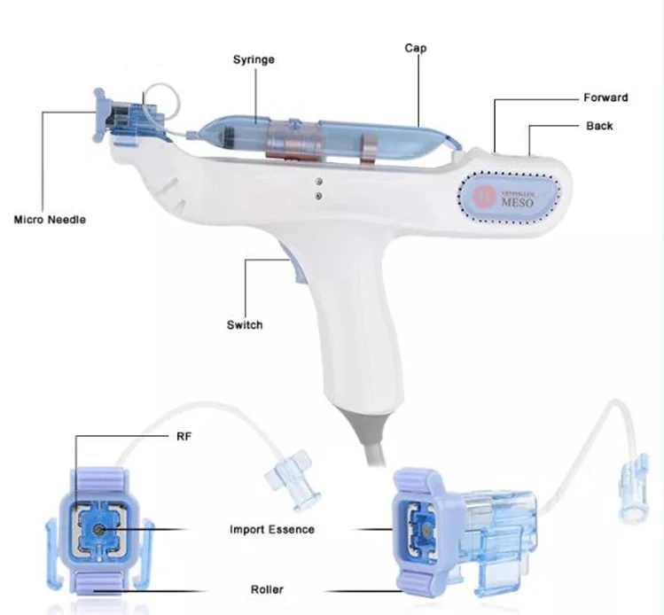 HOTSELL facial hand held Professional Needle Free Injection Mesotherapy Gun meso injector H7