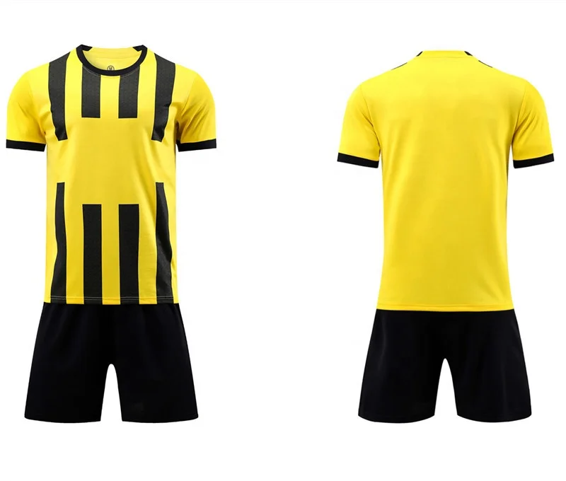 Custom 23 new design 3XL football jerseys black yellow blue mens soccer uniform sets with socks
