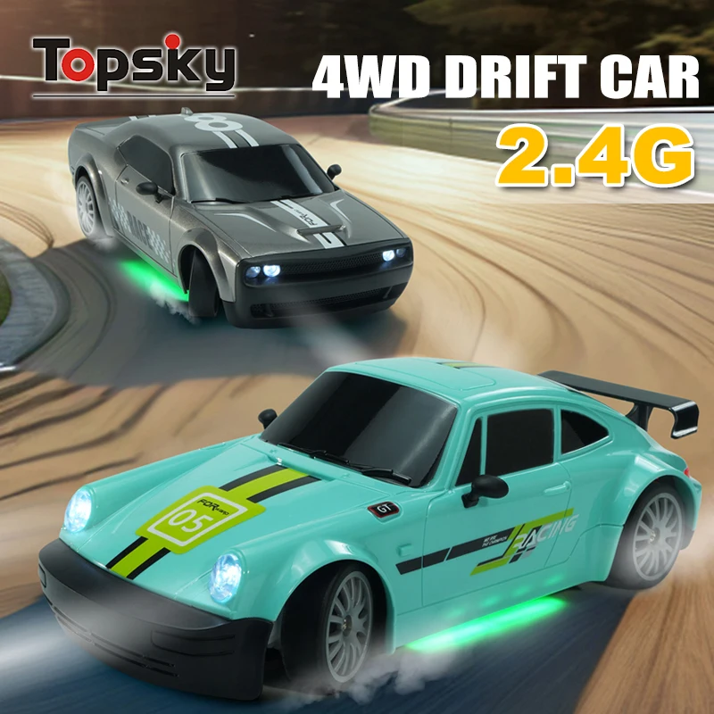 Electronic 1/20 Scale 4WD RC Drift Cars Toys High Speed Remote Control Drift Stunt Four Wheel Car with Lights Toys for Children
