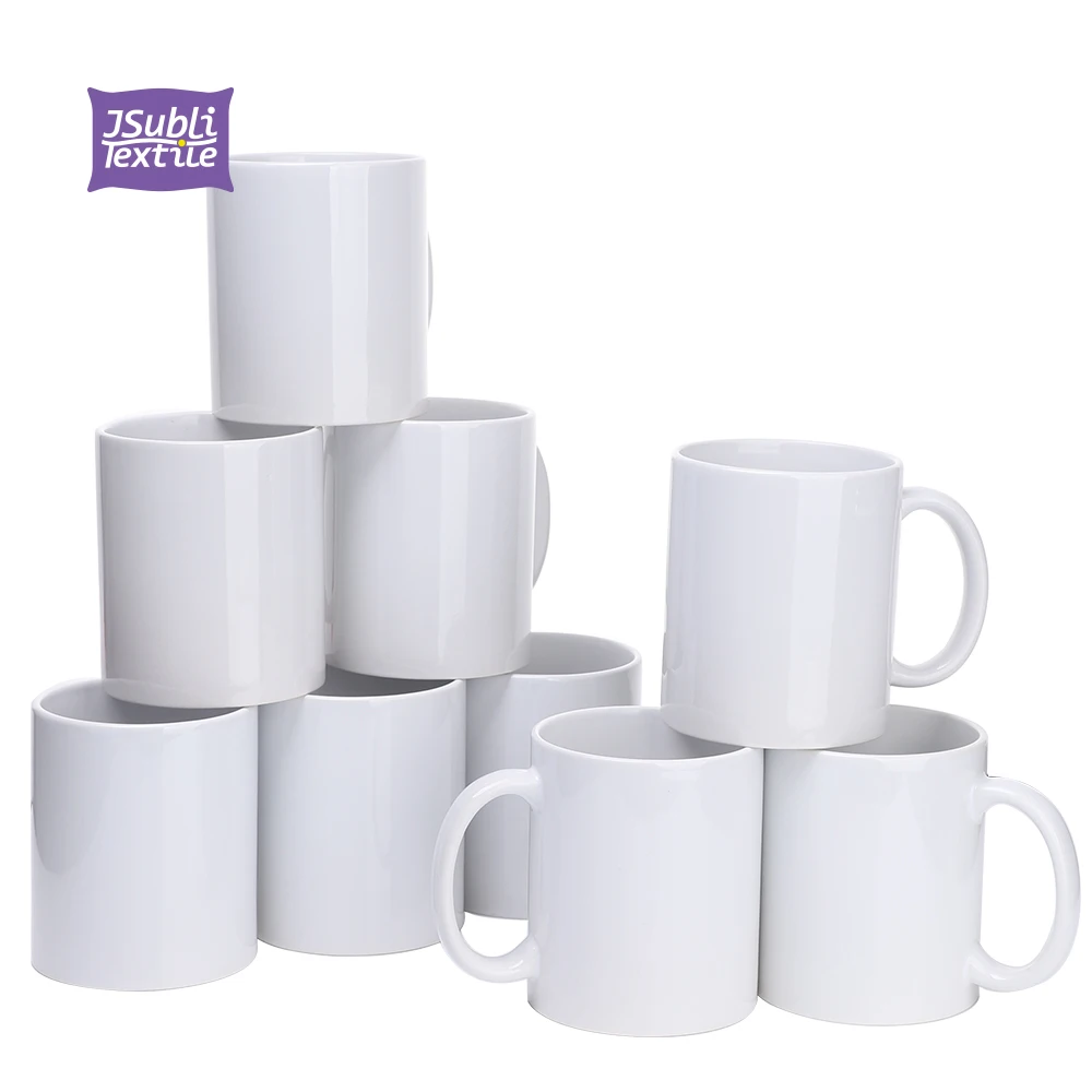 Jsubli Textile 11 oz Wholesale Discount Custom Sublimation Product JS Coatings White Coffee Sublimation Ceramic Mug for Printing