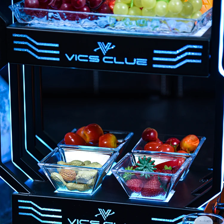 Party Bar Night Club KTV Plastic Glowing Fruit Plate Colorful Led Fruit Vegetable Serving Tray