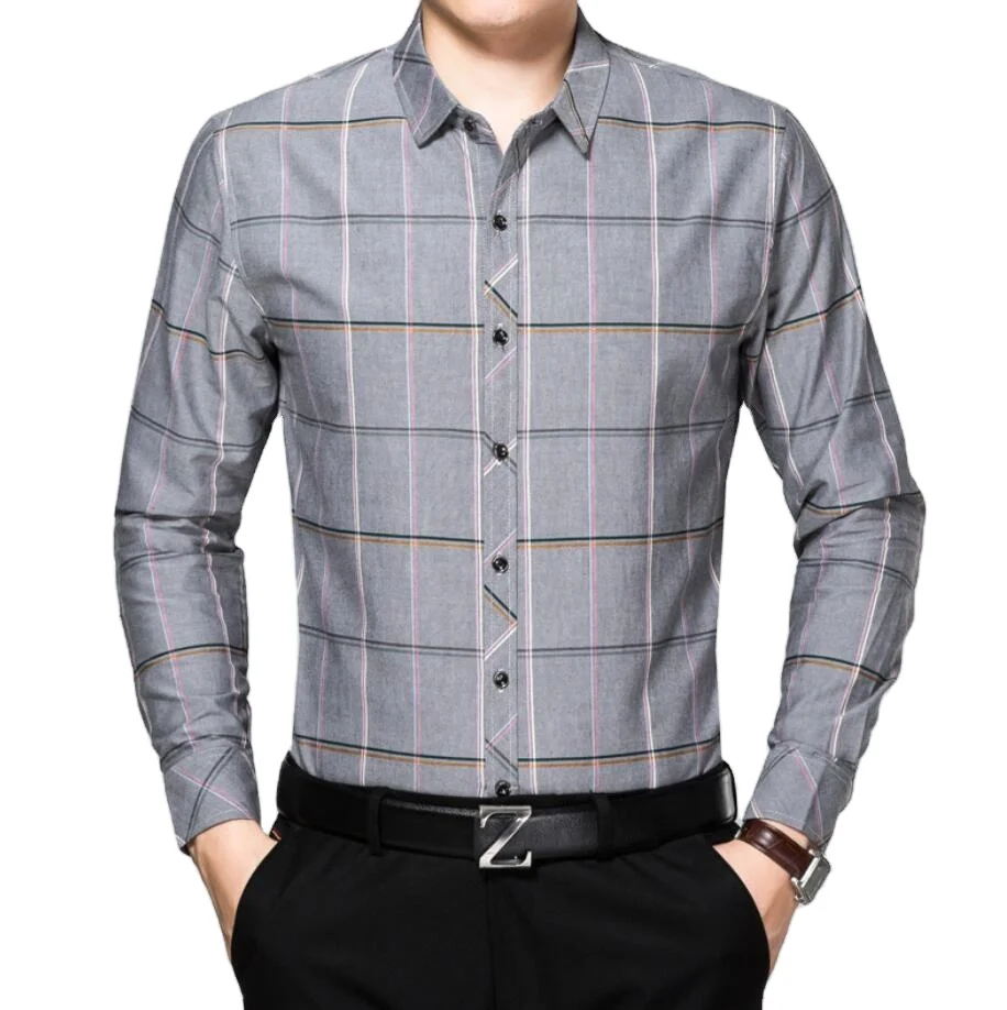 High Grade Classic Pure Cotton Long Sleeve Plaids Shirt For Men